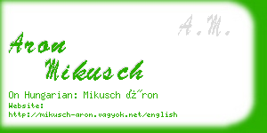 aron mikusch business card